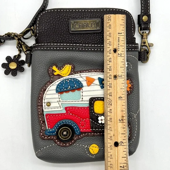 Chala Crossbody Mini Cellphone Bag/Purse RV Camper Design with Charms $43 MSRP - Picture 7 of 8